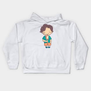 Boy eating ice-cream colored Kids Hoodie